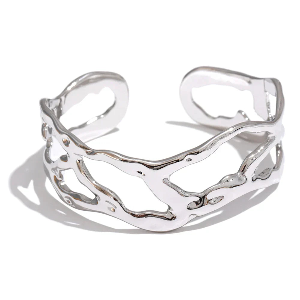 Pulseira Assimétrica Banhada a Ouro 18K